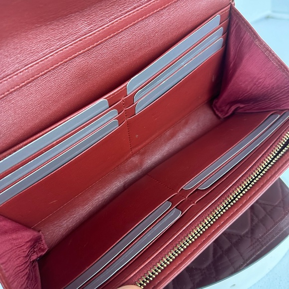 DIOR CANNAGE LAMBSKIN LEATHER FLAP BAG ON CHAIN WOC, YSL CLUTCH, CHANEL WALLET - Picture 10 of 16